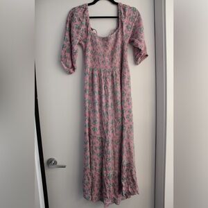 Urban Outfitters Floral Lace Up Midi Dress